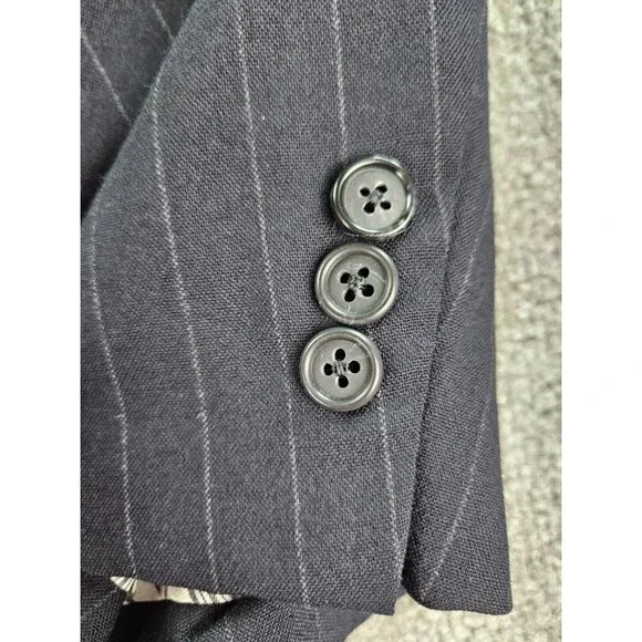Brooks Brothers Suit Jacket 46 R Blue Wool Striped Brooksease Makers Luxury USA